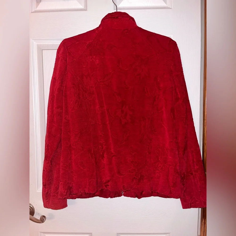 Christopher & Banks Bold Red Zipper Utility Jacket Large - Picture 3 of 4